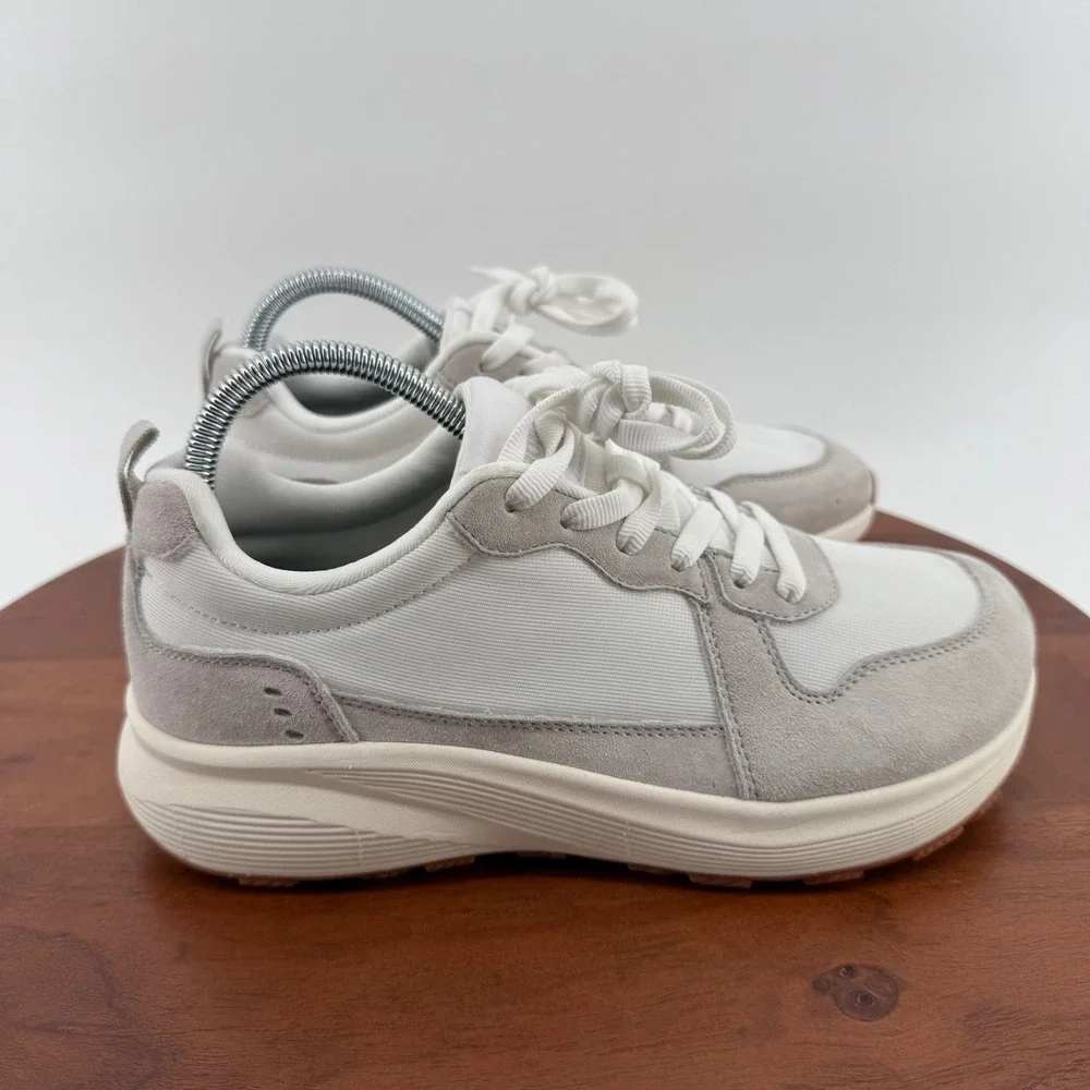 BRONAX S75 White Grey Suede Walking Lifestyle Sneakers EU 39 US Women 8 Men 6.5